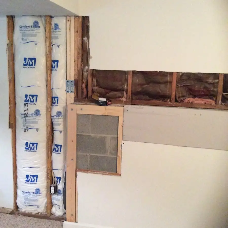 Wall insulation replacement during Contents Cleaning & Restoration in Millstone